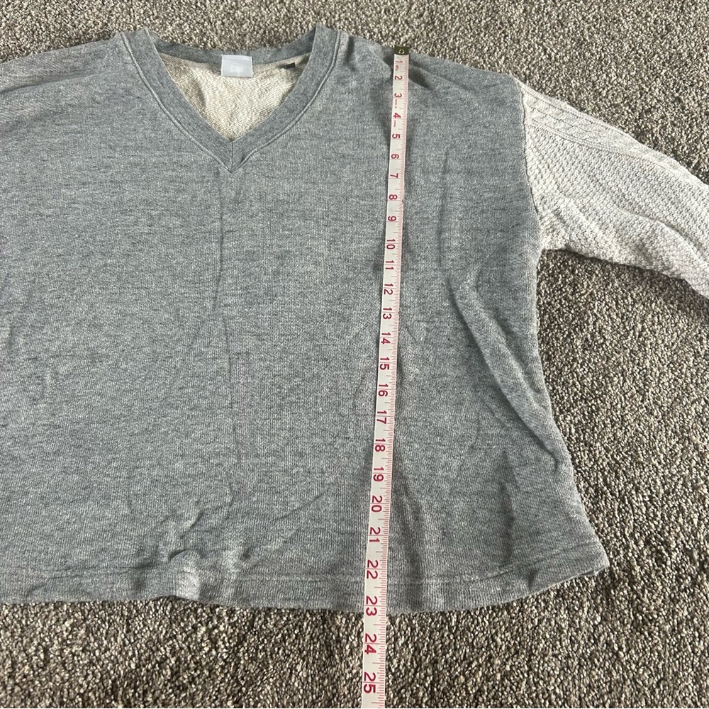 [CAbi]  V-Neck Sweater w Cable Knit Sleeves - Picture 6 of 7